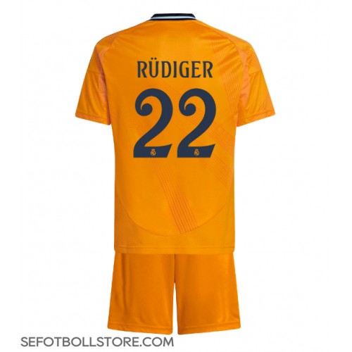 Real Madrid Antonio Rudiger #22 Replika babykläder Bortaställ Barn 2024-25 Kortärmad (+ korta byxor)